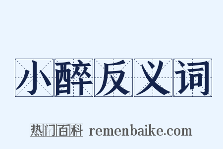 小醉反义词是什么意思的图片